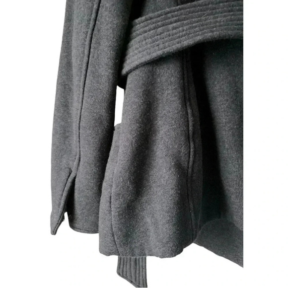 KENNETH COLE REACTION | Belted Gray Cotton Blend Breathable Peacoat Size L - Picture 5 of 8